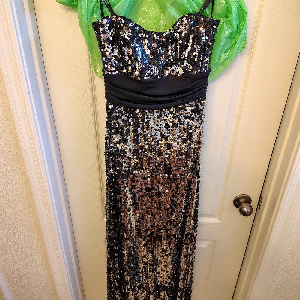 Strapless Sequin Evening Gown